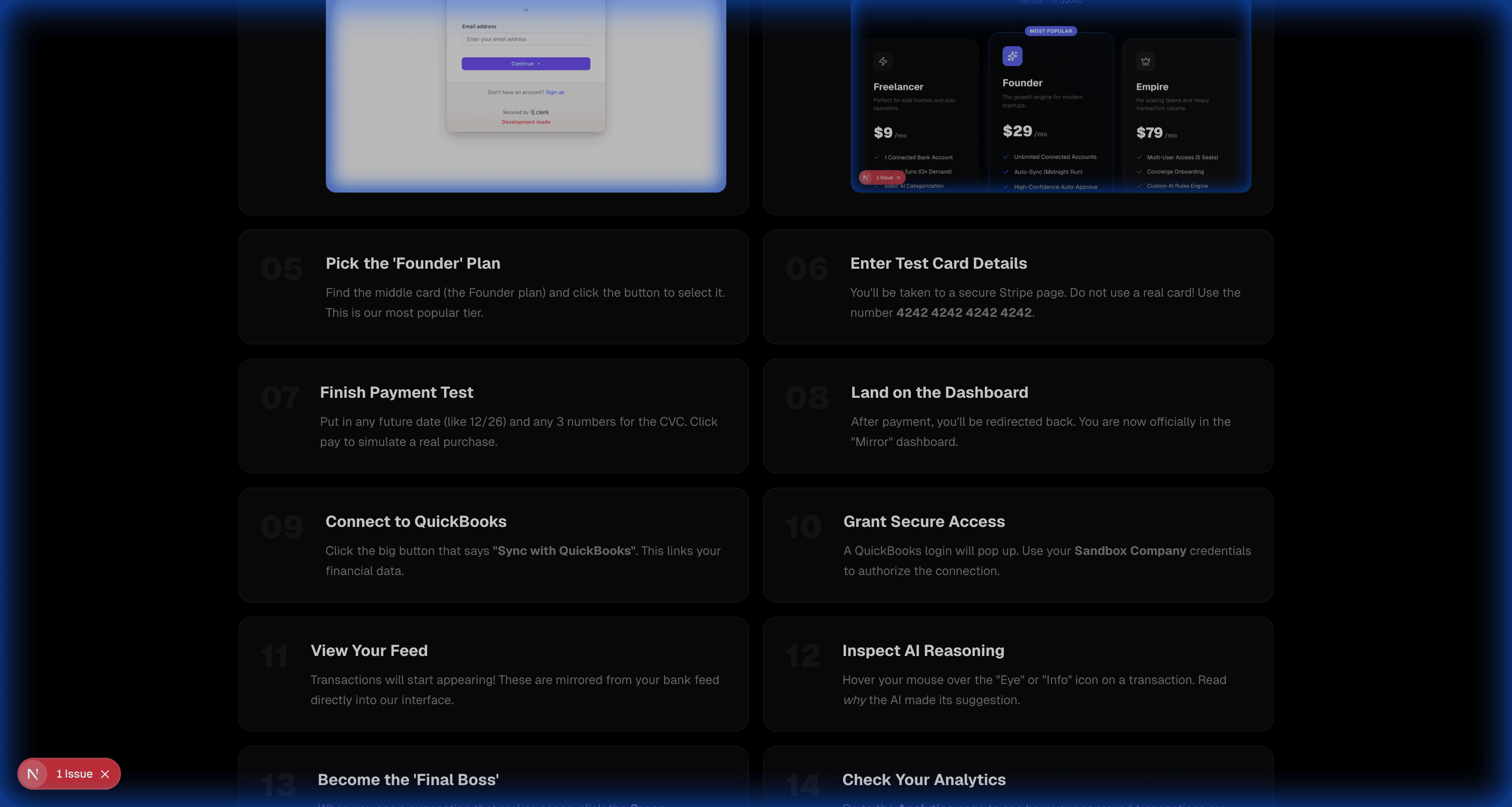 Step 08: Land on the Dashboard